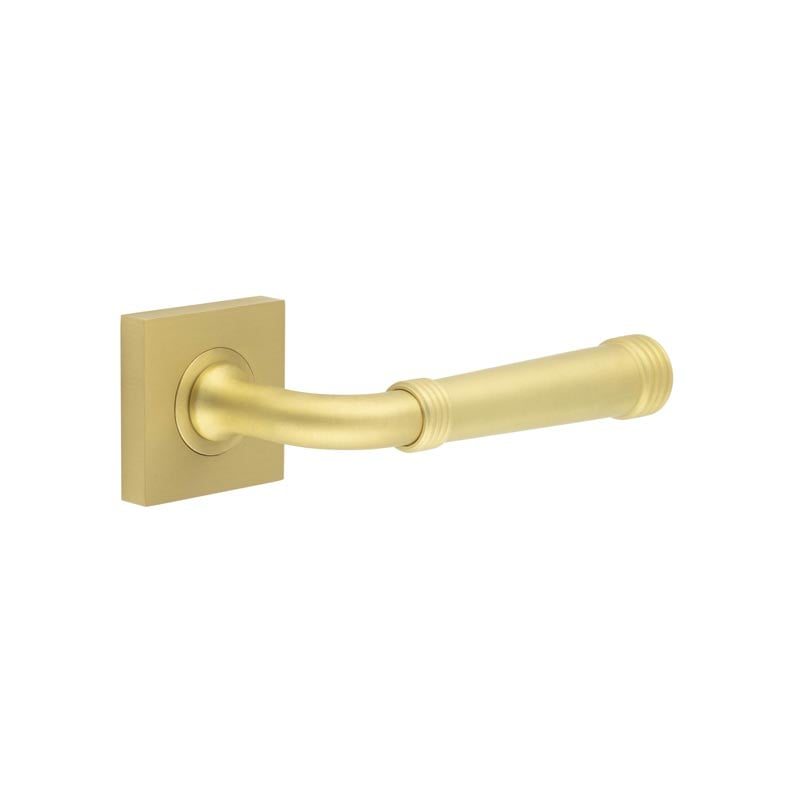 Burlington Highgate Door Handles On Square Plain Rose by Burlington By Frelan