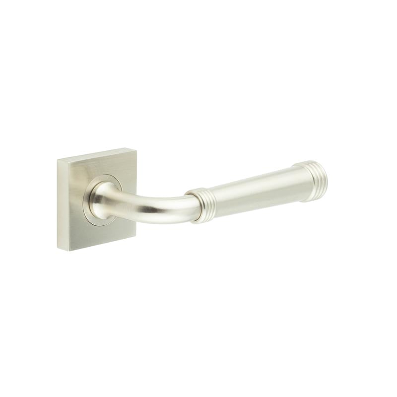 Burlington Highgate Door Handles On Square Plain Rose by Burlington By Frelan