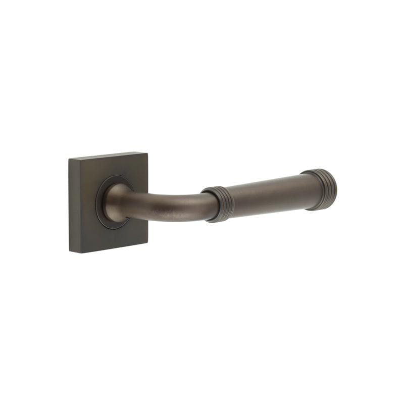 Burlington Highgate Door Handles On Square Plain Rose by Burlington By Frelan