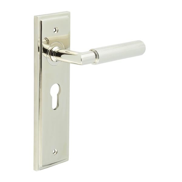 Burlington Piccadilly Door Handle Euro Backplate by Burlington By Frelan