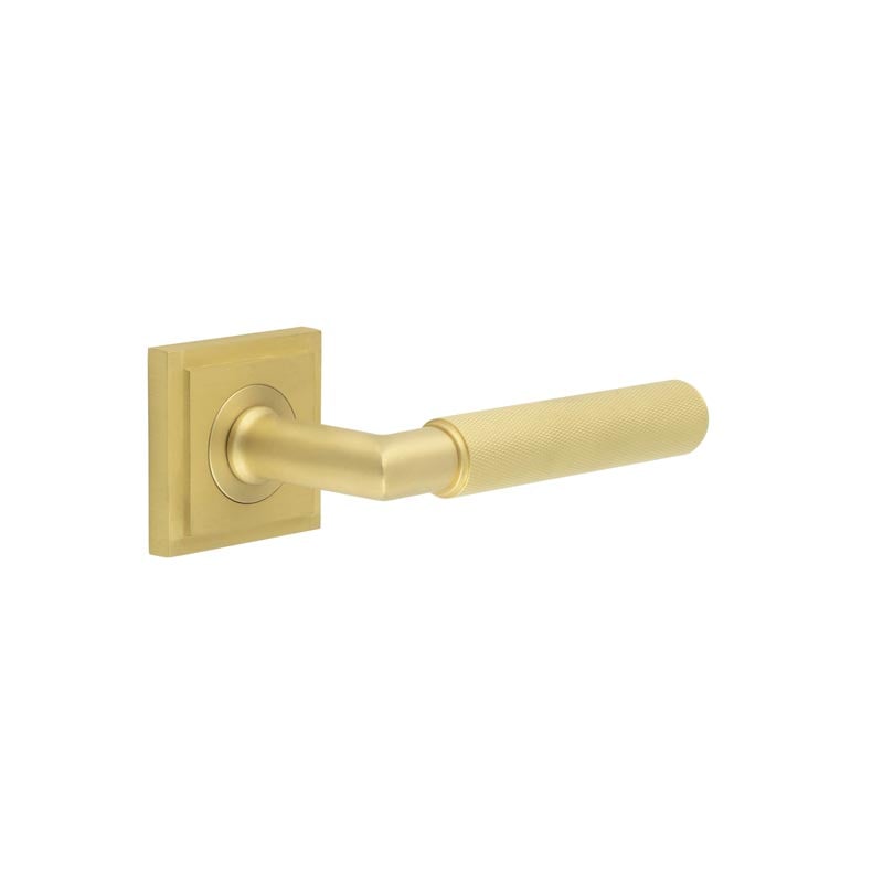 Burlington Piccadilly Door Handles On Square Stepped Rose by Burlington By Frelan