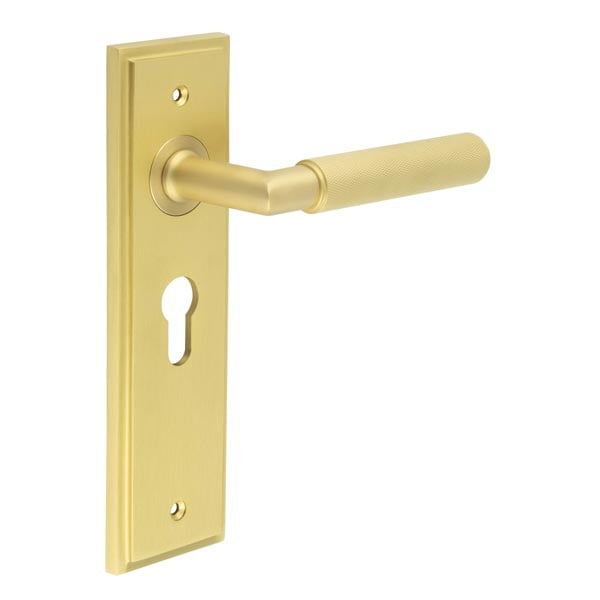 Burlington Piccadilly Door Handle Euro Backplate by Burlington By Frelan
