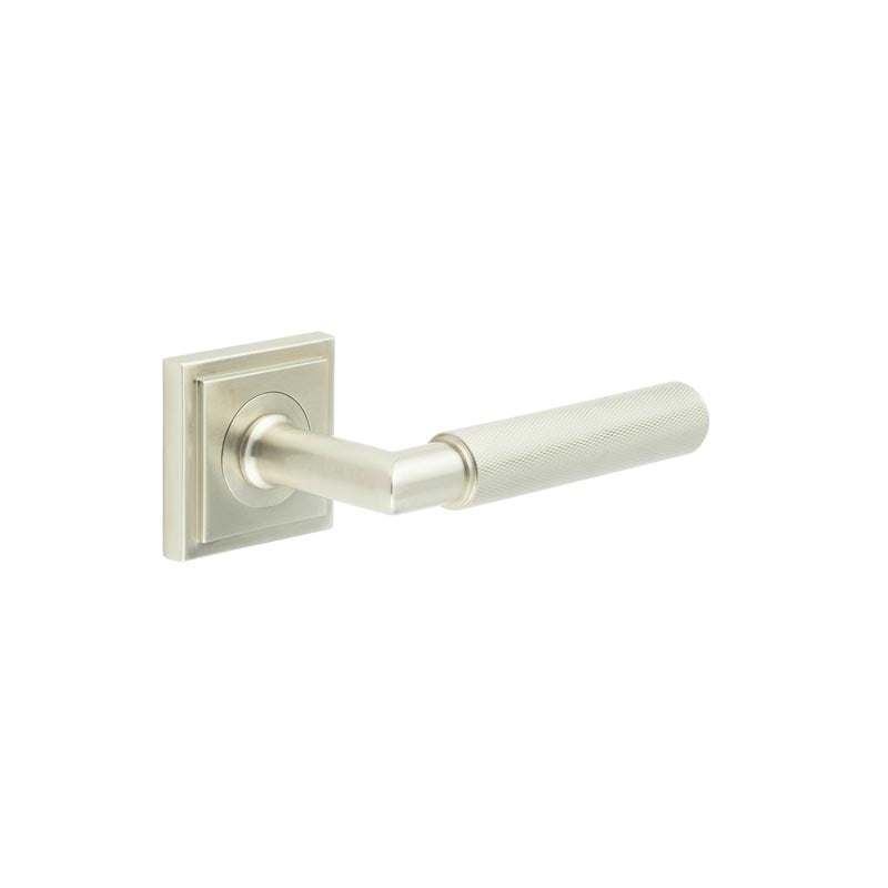 Burlington Piccadilly Door Handles On Square Stepped Rose by Burlington By Frelan