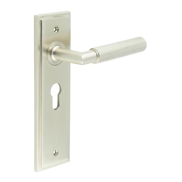 Burlington Piccadilly Door Handle Euro Backplate by Burlington By Frelan