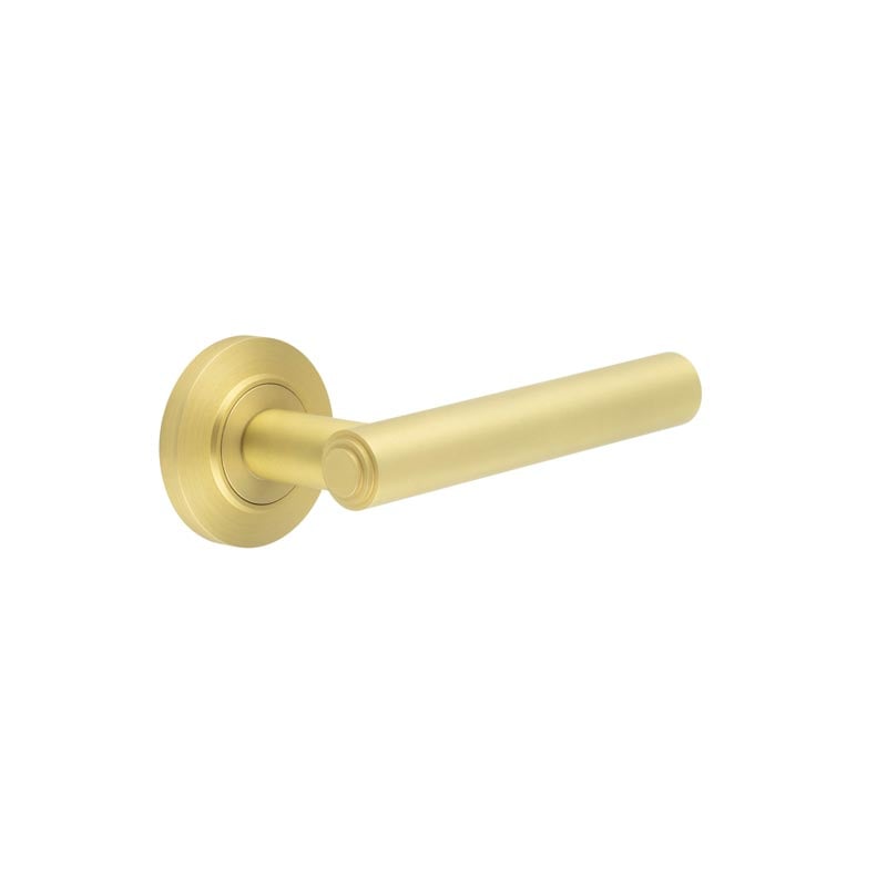 Burlington Richmond Door Handles On Chamfered Rose by Burlington By Frelan