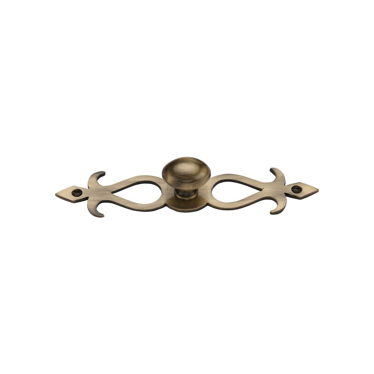 Oval Cabinet Knob with Backplate by M Marcus - Heritage Brass