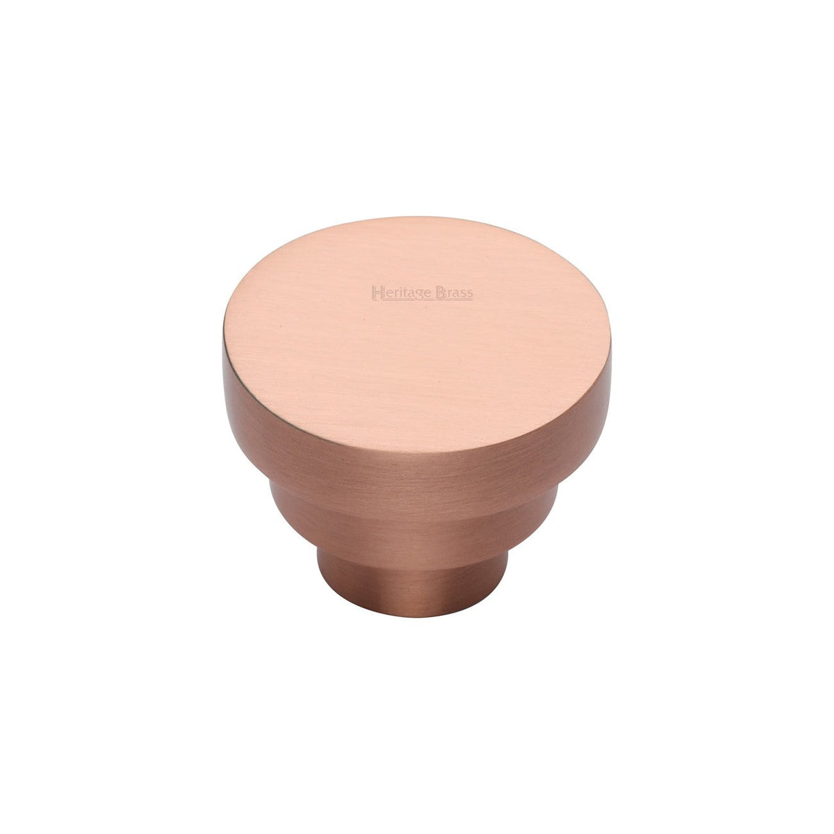 Round Stepped Cabinet Knob by M Marcus - Heritage Brass