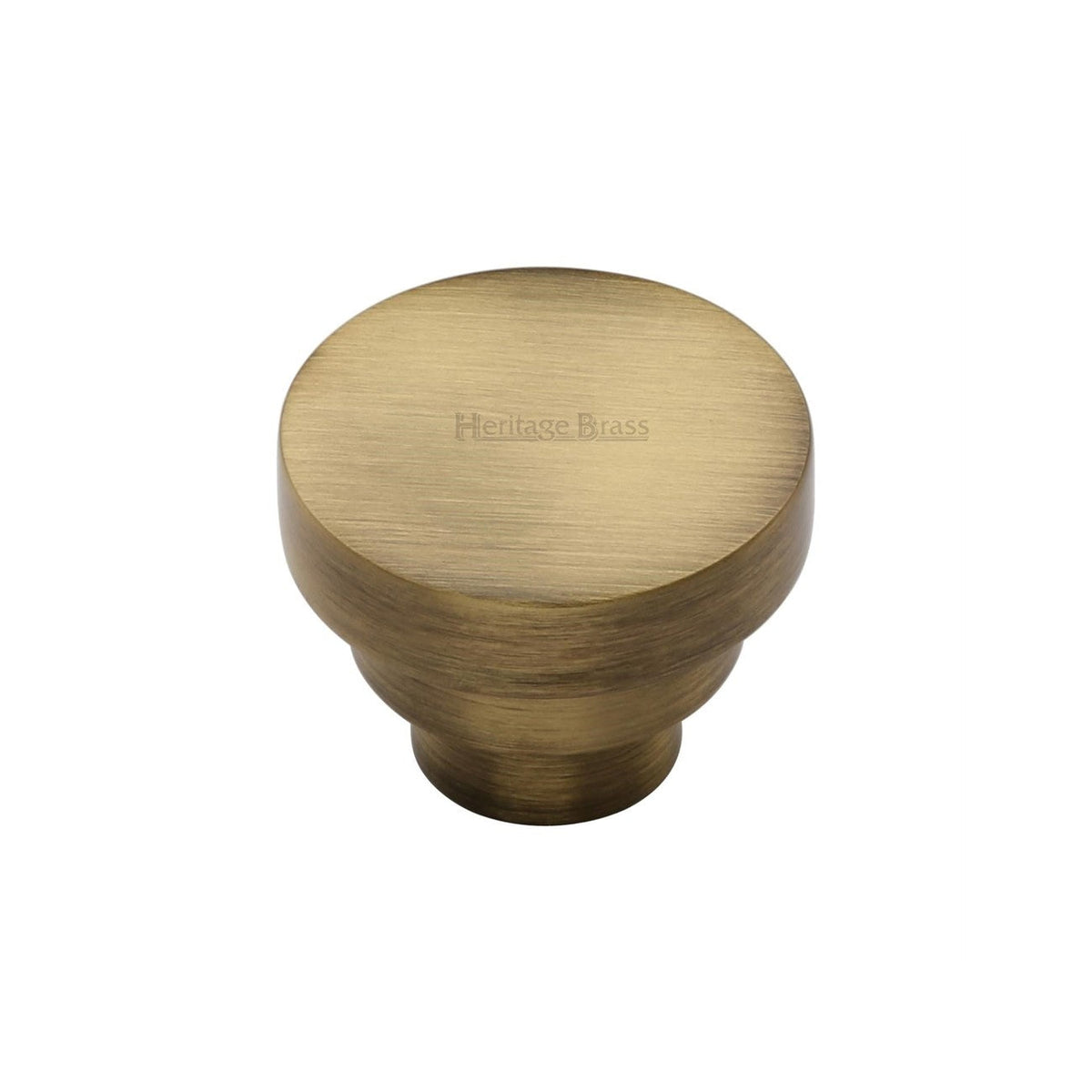 Round Stepped Cabinet Knob by M Marcus - Heritage Brass