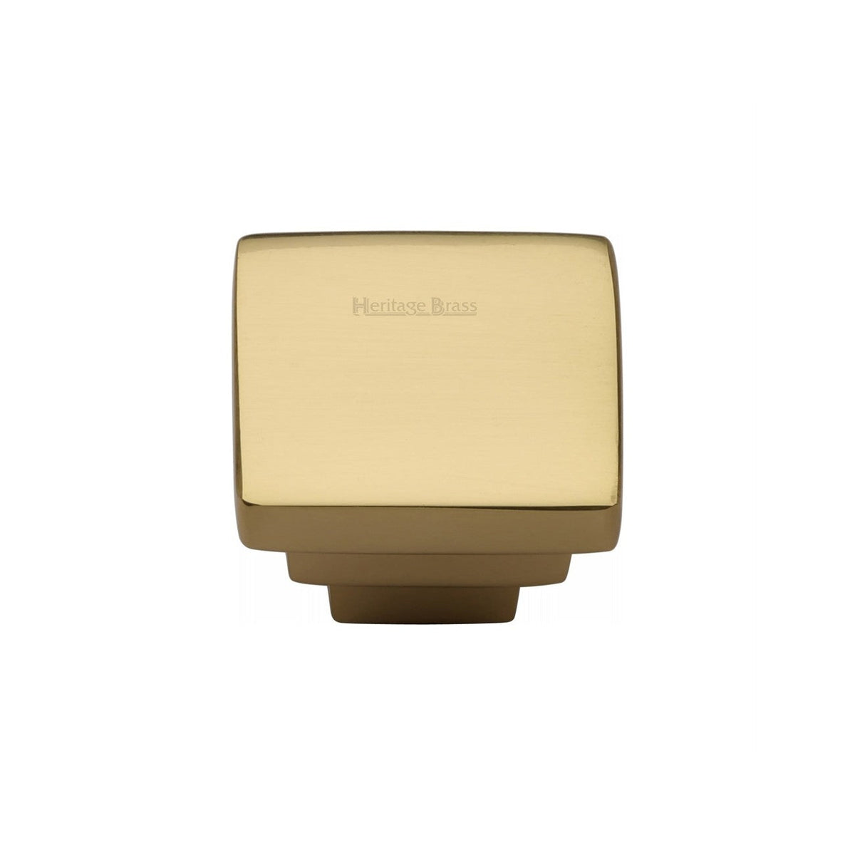 Square Stepped Cabinet Knob by M Marcus - Heritage Brass