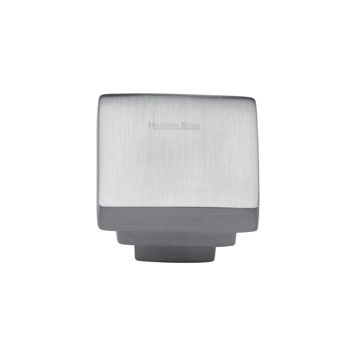 Square Stepped Cabinet Knob by M Marcus - Heritage Brass