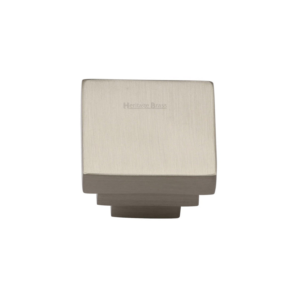 Square Stepped Cabinet Knob by M Marcus - Heritage Brass