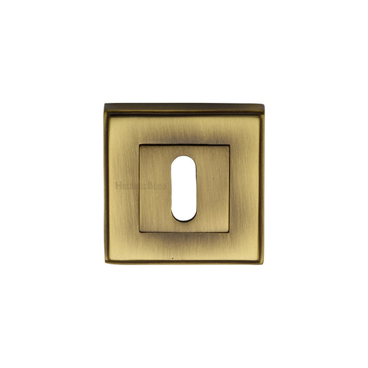 Standard Key Escutcheon Square - DEC7000 - Antique Brass