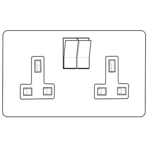 Studio Range Polished Brass Switches & Sockets, Y01 - Double Socket (13 Amp) by Heritage Brass By M-Marcus