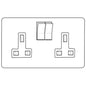 Elite Stepped Plate Range Polished Brass Switches & Sockets, S01 - Double Socket (13 Amp) by Heritage Brass By M-Marcus