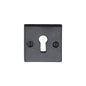 Standard Key Escutcheon Square Black Iron - Matt Black