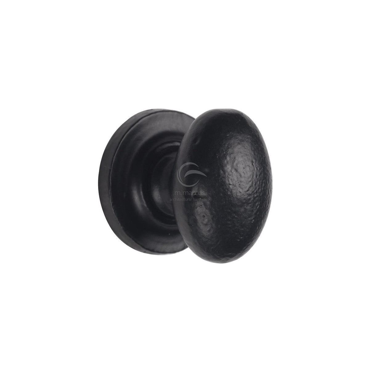 Matt Black Iron Oval Cabinet Knob by M Marcus - Heritage Brass