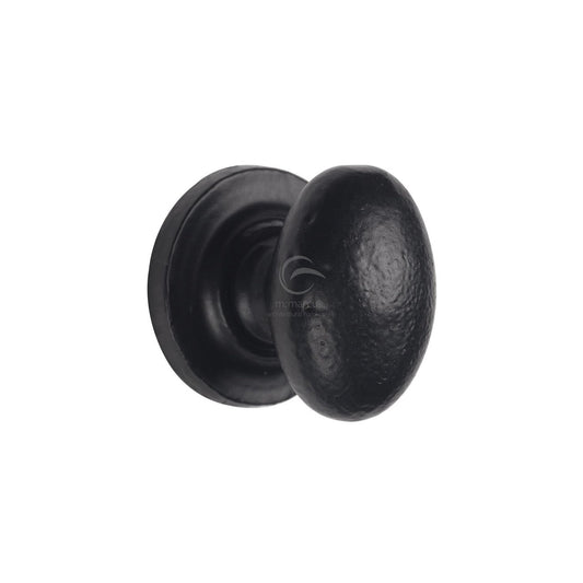 Matt Black Iron Cabinet Oval Knob by M Marcus - Heritage Brass