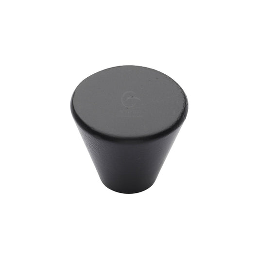 Matt Black Iron Round Cone Cabinet Knob by M Marcus - Heritage Brass