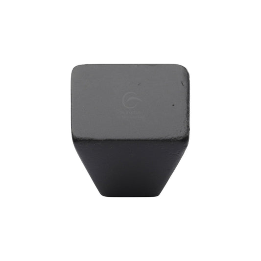 Matt Black Iron Square Cone Cabinet Knob by M Marcus - Heritage Brass