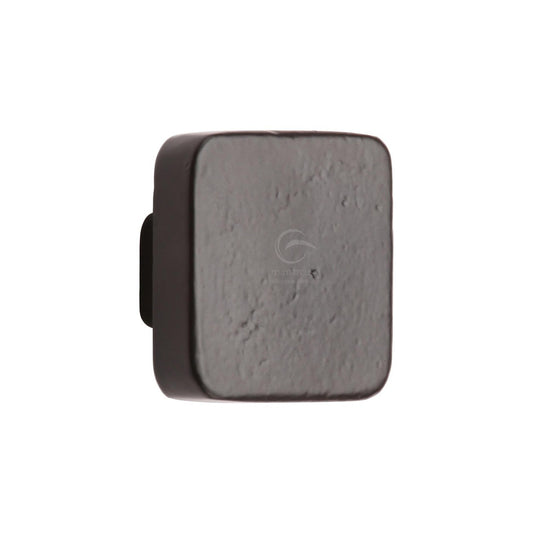 Matt Black Iron Square Cabinet Knob by M Marcus - Heritage Brass