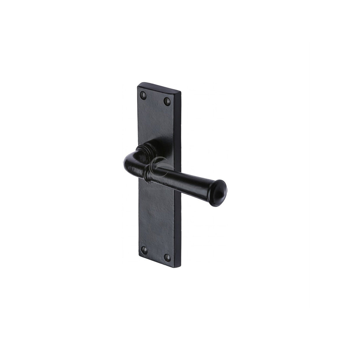 Black Iron Ashfield Door Handle on Plate by M Marcus - Heritage Brass