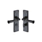 Black Iron Ashfield Door Handle on Plate by M Marcus - Heritage Brass