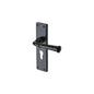 Black Iron Ashfield Door Handle on Plate by M Marcus - Heritage Brass