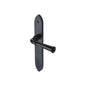 Black Iron Hadley Door Handle on Plate by M Marcus - Heritage Brass