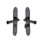 Black Iron Hadley Door Handle on Plate by M Marcus - Heritage Brass