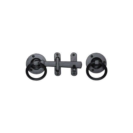 Black Iron Ring Handle Gate Latch by M Marcus - Heritage Brass