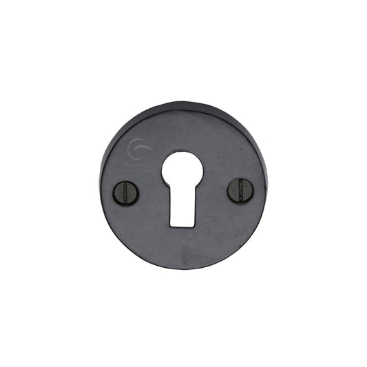 Standard Key Escutcheon Round Black Iron - Matt Black