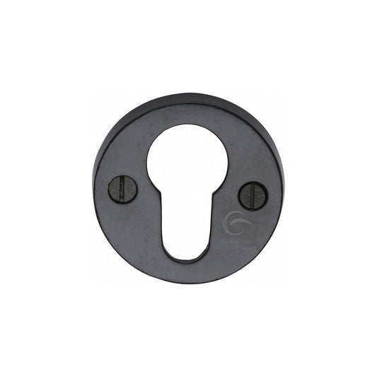 Euro Profile Cylinder Escutcheon Round Covered Black Iron - Matt Black