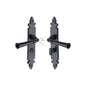 Black Iron Ludlow Door Handle on Plate by M Marcus - Heritage Brass
