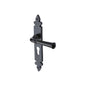 Black Iron Ludlow Door Handle on Plate by M Marcus - Heritage Brass