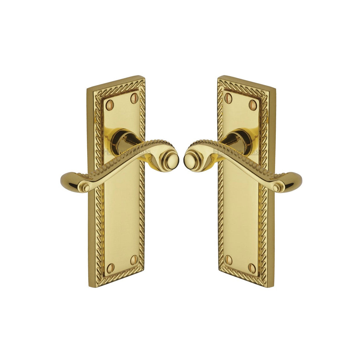 Georgian Door Handle on Plate by M Marcus - Heritage Brass