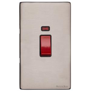 Vintage Range Aged Pewter, XAP - 45A DP Cooker Switch with Neon (tall plate)