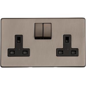 Studio Range Aged Pewter, YAP - Double Socket (13 Amp)