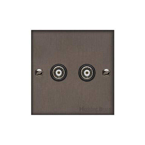 Richmond Elite Range Matt Bronze Switches & Sockets, LP9 - TV/FM Diplexed Socket by Heritage Brass By M-Marcus