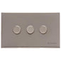 Windsor Range Satin Nickel Switches & Sockets, WN5 - 3 Gang Dimmer 400 watts (Compatible with halogen/ incandescent bulbs) by Heritage Brass By M-Marcus
