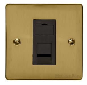 Elite Flat Plate Range Satin Brass, T04 - 1 Gang CAT6
