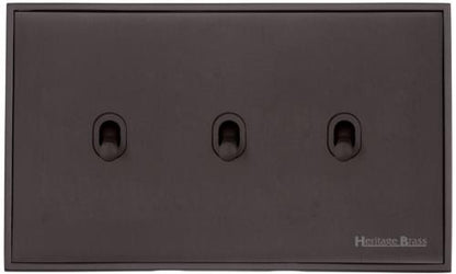 Executive Range Matt Bronze, EX9 - 3 Gang Stockholm Toggle