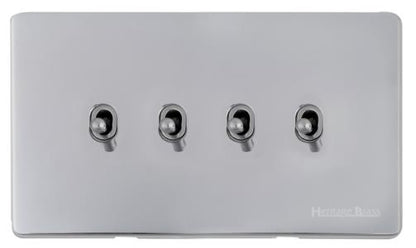 Vintage Range Polished Chrome, X02 - 4 Gang Stockholm Toggle
