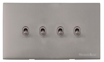 Winchester Range Satin Nickel, W05 - 4 Gang Stockholm Toggle