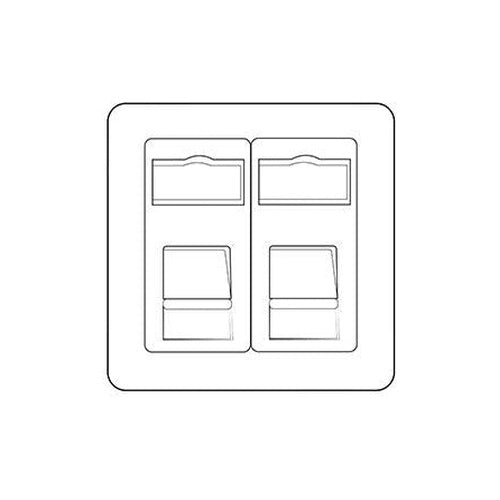 Primed White Flat Square Plate QPW-2 Gang RJ45 by Heritage Brass By M-Marcus
