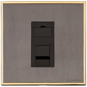 Executive Range Satin Black Nickel with Polished Brass, EX16 - 1 Gang CAT6