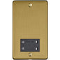 Elite Flat Plate Range Satin Brass Switches & Sockets, T04 - Shaver Socket Output Voltage 110/240V by Heritage Brass By M-Marcus