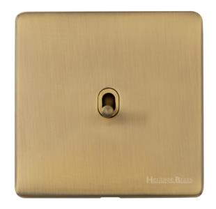 Studio Range Antique Brass, Y91 - 1 Gang Intermediate Stockholm Toggle