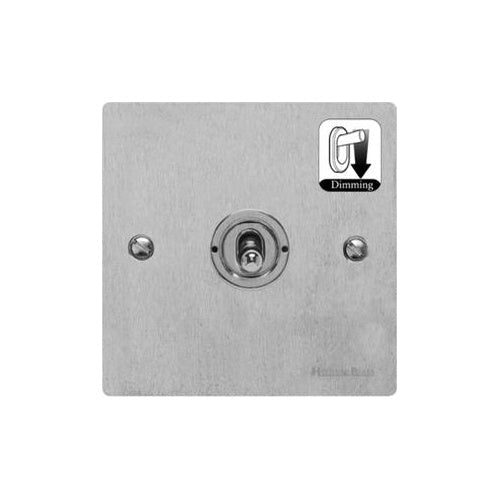 Elite Flat Plate Range Satin Chrome Switches & Sockets, T03 - 1 Gang Dimming Toggle Switch by Heritage Brass By M-Marcus