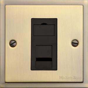 Elite Stepped Plate Range Antique Brass, S91 - 1 Gang CAT6