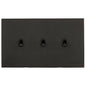 Windsor Range Jet Black (Project Finish) 3 Gang 2-Way Stockholm Toggle Switch by Heritage Brass By M-Marcus